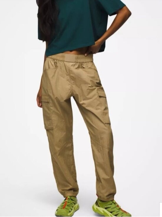 Prana Pants - prAnA Crossback Jogger Size Medium Tan High Rise Elastic Cargo Gorpcore Indie